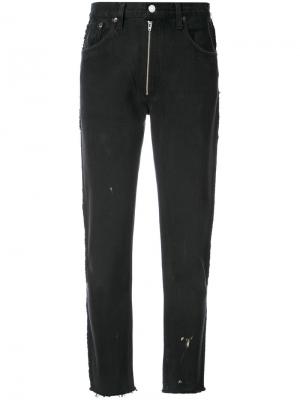 Укороченные джинсы с необработанными краями Re/Done. Цвет: чёрный