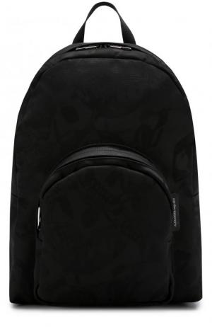 Текстильный рюкзак с внешним карманом на молнии Alexander McQueen. Цвет: черный