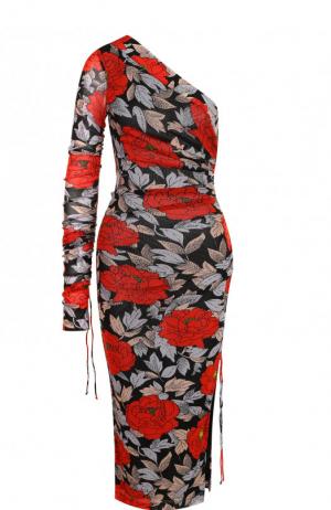 Платье-миди асимметричного кроя с принтом Diane Von Furstenberg. Цвет: разноцветный