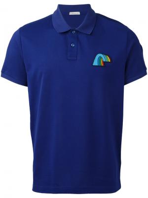 Рубашка-поло с радугой Moncler. Цвет: синий