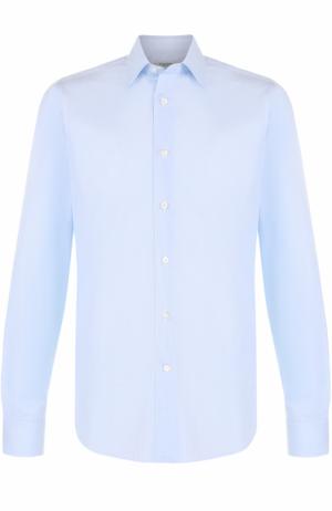 Хлопковая сорочка с воротником кент Valentino. Цвет: светло-голубой