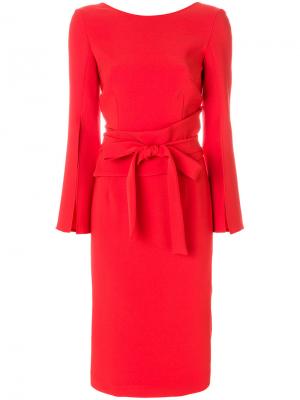 Платье-миди с поясом P.A.R.O.S.H.. Цвет: красный