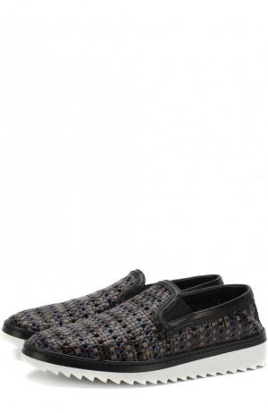 Кожаные слипоны Mondello с плетением Dolce & Gabbana. Цвет: разноцветный