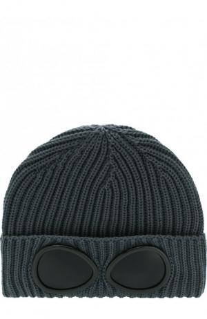 Шерстяная шапка фактурной вязки C.P. Company. Цвет: серый