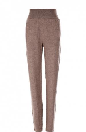Шерстяные брюки прямого кроя с эластичным поясом и карманами Lanvin. Цвет: розовый