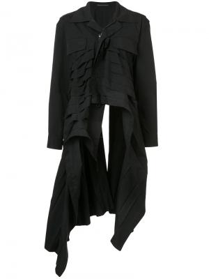 Плиссированное пальто Yohji Yamamoto. Цвет: чёрный