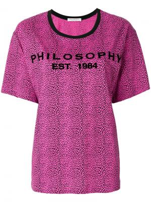 Футболка с принтом-логотипом Philosophy Di Lorenzo Serafini. Цвет: розовый и фиолетовый