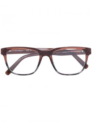 Square frame glasses Salvatore Ferragamo Eyewear. Цвет: коричневый