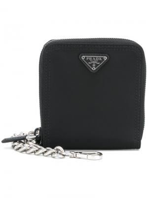 Zip around chain wallet Prada. Цвет: чёрный