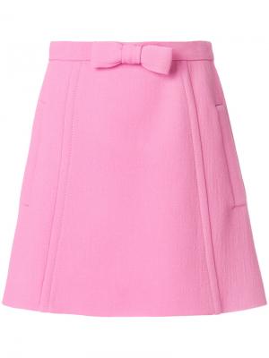Мини-юбка с бантом Miu. Цвет: розовый и фиолетовый
