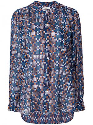 Блузка с орнаментом Isabel Marant Étoile. Цвет: синий