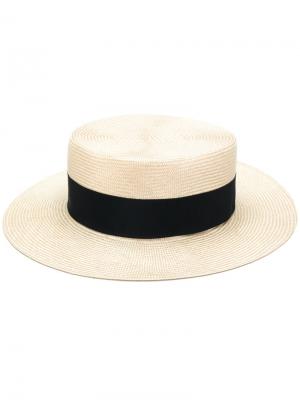 Плетеная шляпа Federica Moretti. Цвет: телесный