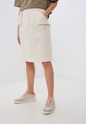Юбка adidas Originals. Цвет: бежевый