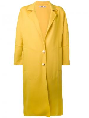 Пальто под пояс в форме кокона Marni. Цвет: жёлтый и оранжевый