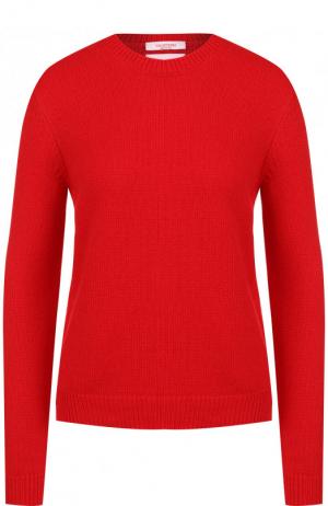 Однотонный кашемировый пуловер с круглым вырезом Valentino. Цвет: красный