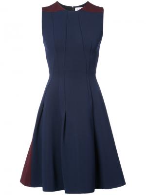 Приталенное платье с расклешенной юбкой Victoria Beckham. Цвет: синий