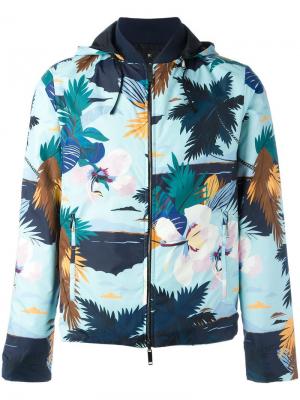 Двусторонняя куртка с тропическим узором Valentino. Цвет: синий