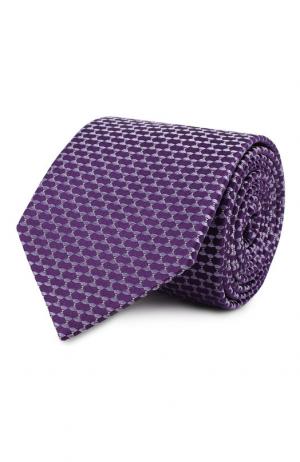 Шелковый галстук с узором Eton. Цвет: фиолетовый