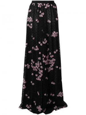 Юбка макси с цветочным принтом Giambattista Valli. Цвет: чёрный