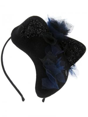 Шляпа с аппликацией из тюля Maison Michel. Цвет: чёрный