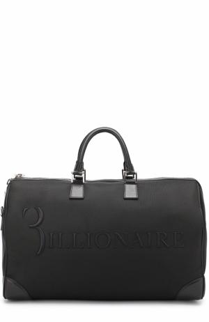 Текстильная дорожная сумка с плечевым ремнем Billionaire. Цвет: черный
