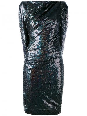 Облегающее платье с элементом накидки Talbot Runhof. Цвет: чёрный