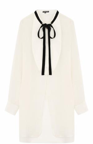Удлиненная блуза свободного кроя из смеси шерсти и льна Ann Demeulemeester. Цвет: кремовый