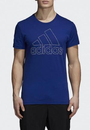 Футболка спортивная adidas. Цвет: синий