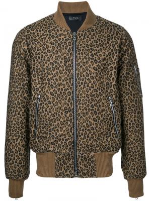 Куртка-бомбер с леопардовым принтом Amiri. Цвет: коричневый