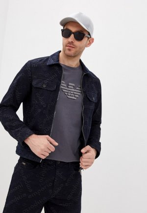 Куртка джинсовая Emporio Armani. Цвет: синий
