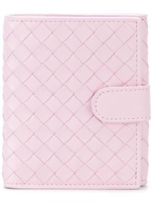Складной кошелек Bottega Veneta. Цвет: розовый и фиолетовый