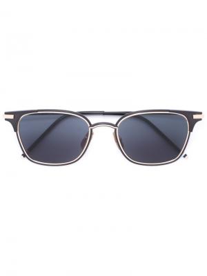 Солнцезащитные очки в квадратной оправе Thom Browne Eyewear. Цвет: чёрный