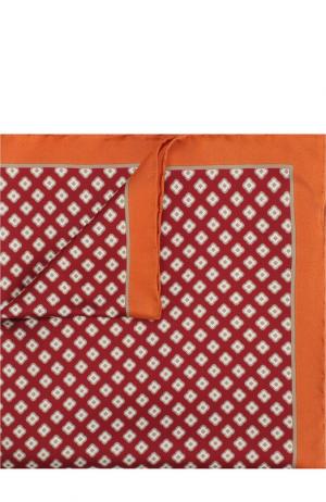 Шелковый платок Kiton. Цвет: оранжевый