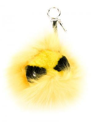 Меховой брелок Eye Tria Bag Bugs Fendi. Цвет: жёлтый и оранжевый