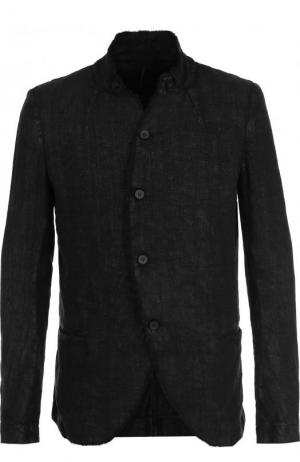 Однобортный льняной пиджак Masnada. Цвет: черный