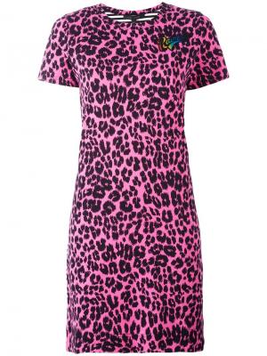 Платье-футболка с лоскутным узором Marc Jacobs. Цвет: розовый и фиолетовый