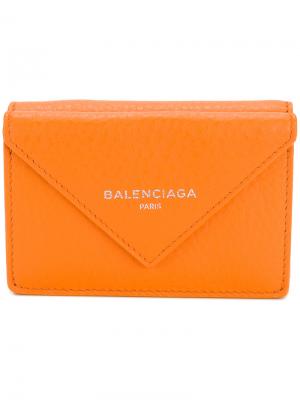Мини-кошелек Papier Balenciaga. Цвет: жёлтый и оранжевый