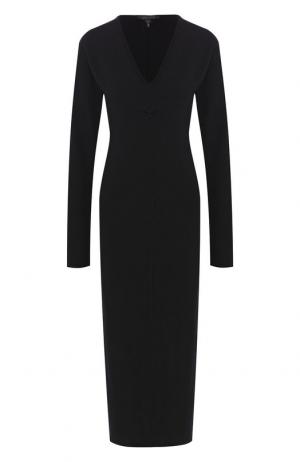 Шерстяное платье с V-образным вырезом Marc Jacobs. Цвет: черный