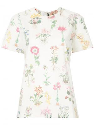 Блузка с цветочным узором Nº21. Цвет: белый