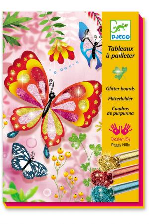 Раскраска Блестящие бабочки Djeco. Цвет: розовый