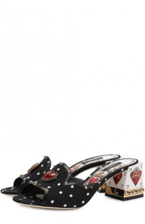 Мюли Bianca с декором на массивном каблуке Dolce & Gabbana. Цвет: черный