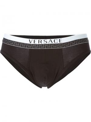 Трусы с логотипом Versace. Цвет: чёрный