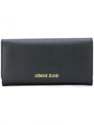 Кошелек с логотипом Armani Jeans. Цвет: чёрный