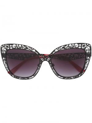 Солнцезащитные очки в ажурной оправе Dolce & Gabbana Eyewear. Цвет: чёрный