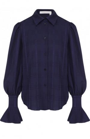 Однотонная блуза с расклешенными рукавами See by Chloé. Цвет: синий