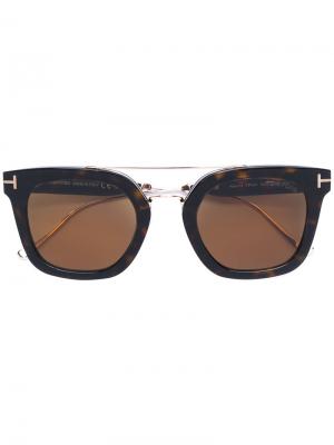 Квадратные солнцезащитные очки Tom Ford Eyewear. Цвет: коричневый