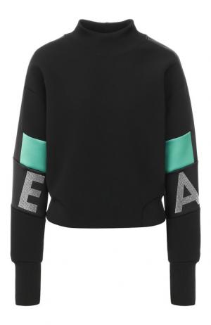 Пуловер с воротником-стойкой Emporio Armani. Цвет: черный