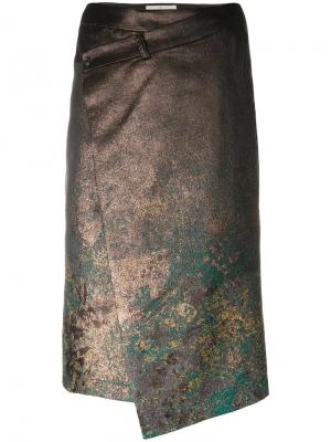 Асимметричная фактурная юбка A.F.Vandevorst. Цвет: металлический