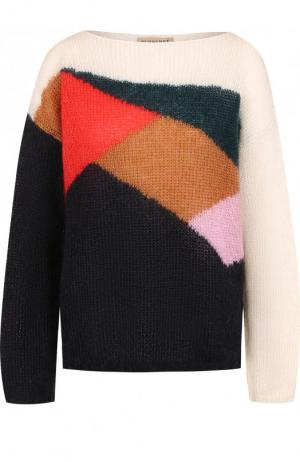 Вязаный пуловер свободного кроя с вырезом-лодочка Burberry. Цвет: черный