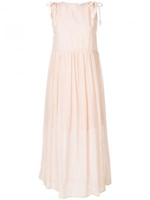 Расклешенное платье с завязкой Semicouture. Цвет: розовый и фиолетовый